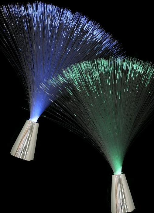 2 New Fiber Optic Colour Changing Lamps 13" Tall - Requires 3x AA Batteries Not Included