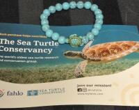New Fahlo Natural Stone Sea Turtle Tracking Bracelet - Elastic Band
