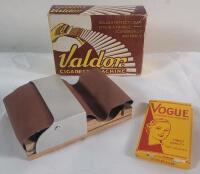 Vintage Valdor Cigarette Rolling Machine w/Original Box & Vogue Cigarette Papers .