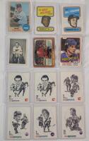 1968 - 1987 Vintage NHL Hockey & MLB Baseball Trading Card Singles . 12 Trading Cards .