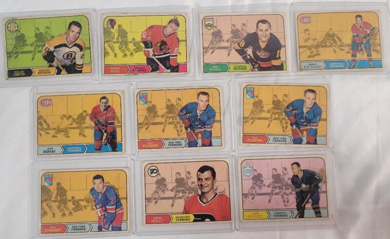 1968 - 69 Topps NHL Hockey Trading Card Singles , 10 Trading Cards
