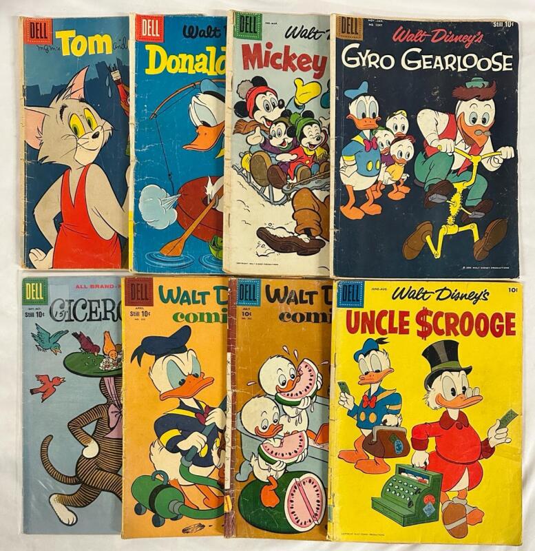 7 Vintage Dell Comics, Includes Walt Disney and Tom & Jerry Comics
