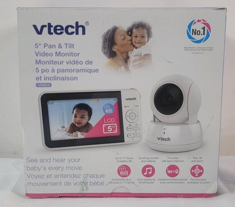 Vtech 5" Pan & Tilt Video Baby Monitor , Complete . Tested Powers Up