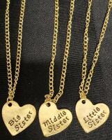 3 New SISTER 1" Pendant Necklaces - 22" Long