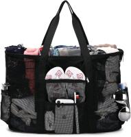 New Extra Large Foldable Mesh Tote Bag with 11 Pockets, 24.8" &times; 9.4" &times; 14.56"