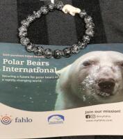 New Fahlo Semi Precious Stone Polar Bear Tracking Bracelet - Elastic Band