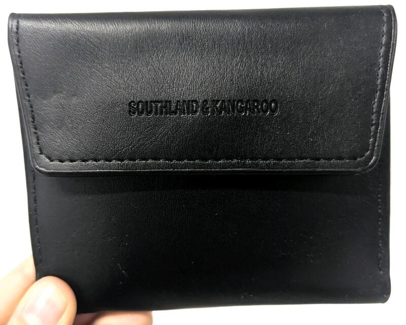 New Southland Kangaroo Slim Faux Leather Wallet. 3.75" &times; 4.5"