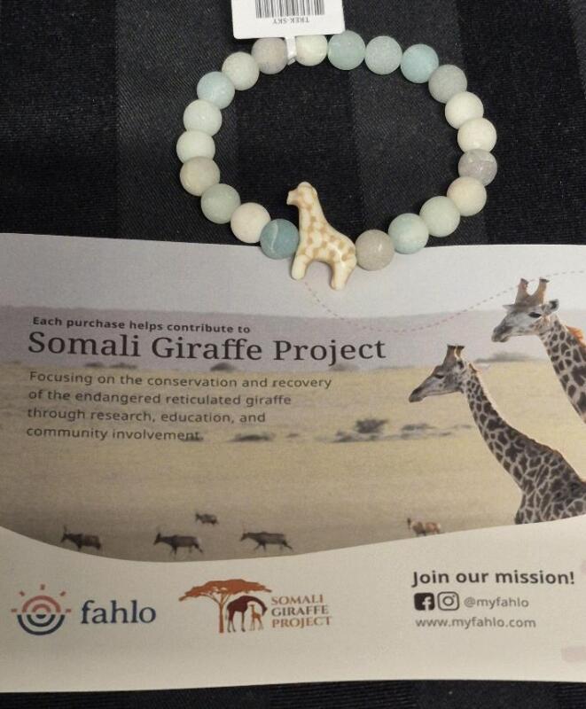 New Fahlo Semi Precious Stone Giraffe Tracking Bracelet - Elastic Band