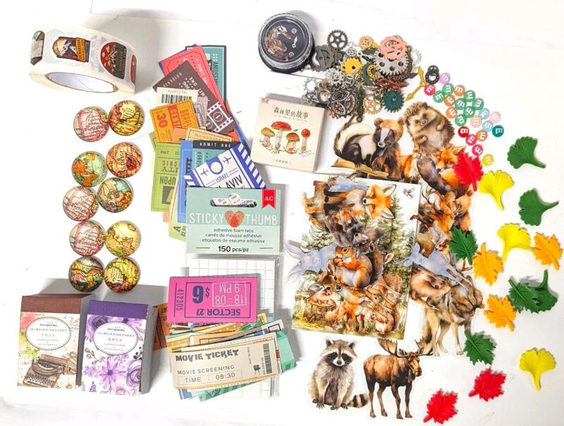 New Paper Craft, Stickers, Cabochons, Adhesive Foam Tabs & More : Forest Animals, Travel & Tickets, Steampunk +