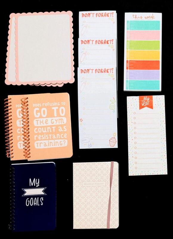 5&times; New 60-Page List Pads (Most Magnetic), 2&times; Humorous Journals (40 Pages), Goal Journal (40 Pages), Monthly Planner (60 Pages) & 2pc Desktop Dry Erase Boards 5.5" &times; 7"