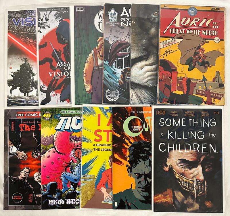 11 Vintage to Newer Comics, Various Publishers, Includes Auric of the Great White North, Stan Lee Graphic Biography, and More