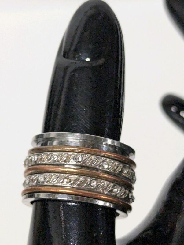 Neat Size 9 Mixed Metal Spinner Anti-Anxiety Fidget Ring