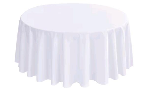 New 120" White Round Tablecloth .