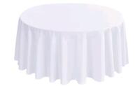 New 120" White Round Tablecloth .