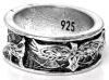 Neat Size 6 Sterling Silver Ring Stamped 925 With Raven & Wolf Motif