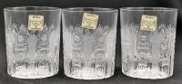 3 Brilliant Bruseni Samobor SJAJ Rucno Cut Crystal Tumbler Cups, 3.5" Tall Each, No Chips or Cracks