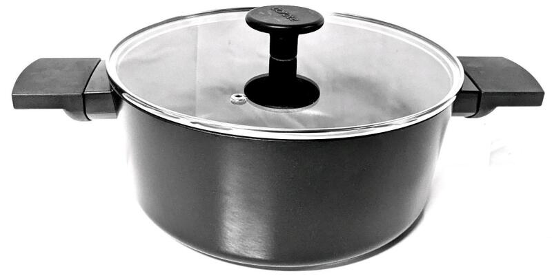 New CAROTE 9.5" Diameter Black Non-Stick Pot For All Cook Tops (Gas, Electric, Induction, Ceramic)