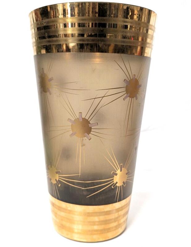 WOW! MCM Vintage Frosted Banded Sputnik Nuckear Glass Vase, 10" Tall, No Chips or Cracks