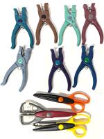 7 As-New Provo Craft Hole Punches (Star, Heart, Butterfly, Flower. Rectangle, Dot, Square) & 3&times; Edging Scissors