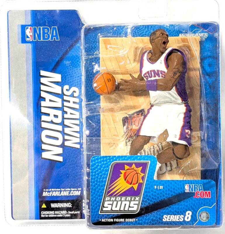 New 2005 McFarland SHAWN MARION Phoenix Suns Action Figure Debut NBA Basketball, Approx 6" Tall, Series 8