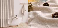 New BTTN Extra Long Shower Curtain - 72x96 Inch Long Boho Chic Linen Fabric Heavy Duty Shower Curtain Set with Plastic Hooks, Tall Farmhouse Aesthetic Cute Tassel Shower Curtains for Bathroom