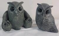 Vintage Original The Wolf Sculpture " OWL " Figurines . Measures 4 &frac34;" & 4.5" tall . Mage in Canada