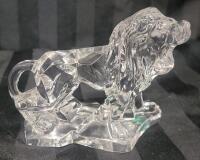 Kristalcolor Crystal Lion Figurine . Measures 4 &frac34;"&times;3 &frac34; . Made in Italy