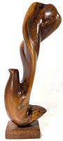 MCM Gorgeous Vintage Teak Wood Fanciful Abstract Bird Sculpture, Unsigned, 14.5" Tall