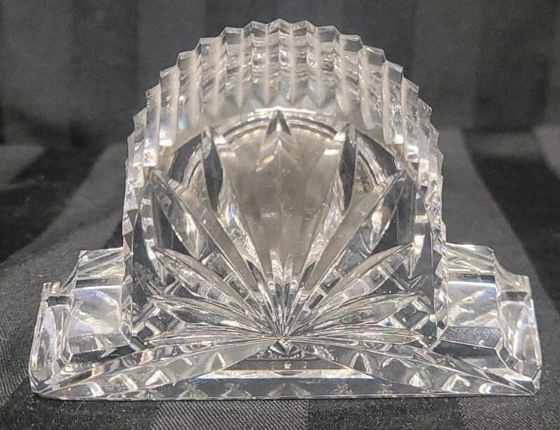 Waterford Crystal Miniature Quartz Mantle Clock . Untested , Requires 577 battery . Measures 4"&times;2.5"&times;1 ⅜"