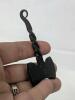 Forged Iron Viking Axe Pendant, Viking Turtle Brooch, Mini Metal Viking Axe on Cord, Ganesha Pendant & Chunky Heavy Tree of Life Coin, Up To 2.4" Long - 6