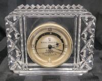 Royal Doulton Crystal 2000 Millennium Quartz Mantle Clock . Untested , Requires LR1 1.5v battery. Measures 5 &frac14;"&times;4"&times;1 &frac34;"