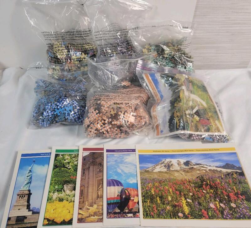 Six (6) Jigsaw Puzzles . 4 Sealed Puzzles . 4&times;500pc. Puzzles & 2&times;750pc. Puzzles .