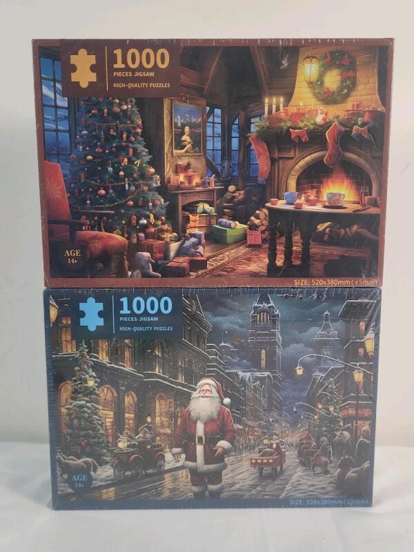 Two (2) New Sealed " Christmas " 1000pc. Puzzles .
