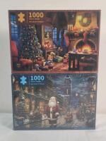 Two (2) New Sealed " Christmas " 1000pc. Puzzles .