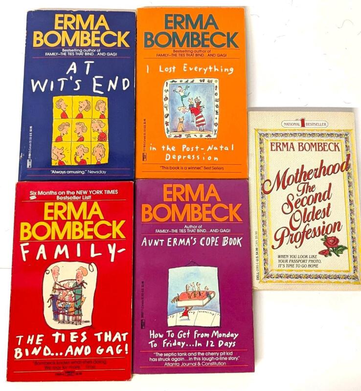 5 Vintage ERMA BOMBECK (1927-1996) Paperback Books