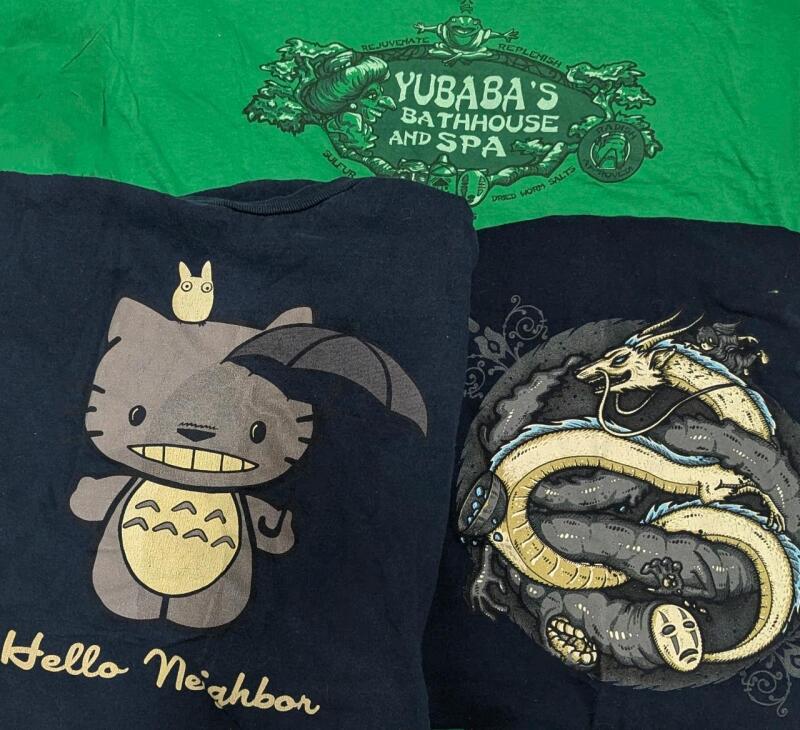 3 Size LG Men's Studio Ghibli-Themed Totoro /Spirited Away Graphic T-Shirts (See Desc)