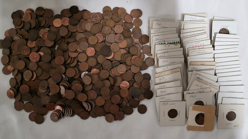 6+lbs Canadian Penny Lot , Various Years & Condition