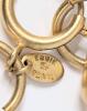 3 Pieces Signed Vintage Jewelry: Scrollwork Initial "P" Choker Necklace 14", Erwin Pearl Chunky Rounded Link Bracelet 7.25" & CORO Bow Brooch Missing Pin Catch (Pictured) 2" Long - 7