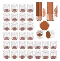 New 32pcs. Chair Leg Floor Protectors，Thickened TPU Furniture Leg Cups & Felt Pads for Hardwood Floors .