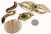 4 Vintage Brooches Incl 2 Signed Up To 2.75" Long - 3