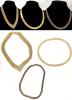 3 Vintage Necklaces With Fold Over Box Clasps: 2&times; Brick Road-Style Flat Necklaces 16" & Reversible Mesh Collar Necklace 0.8" Wide &times; 17" Long