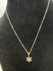 14K White Gold Diamond Pendant and chain stamped - 2