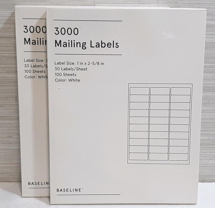 2 New Packs of 3000pcs Mailing Labels