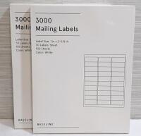 2 New Packs of 3000pcs Mailing Labels