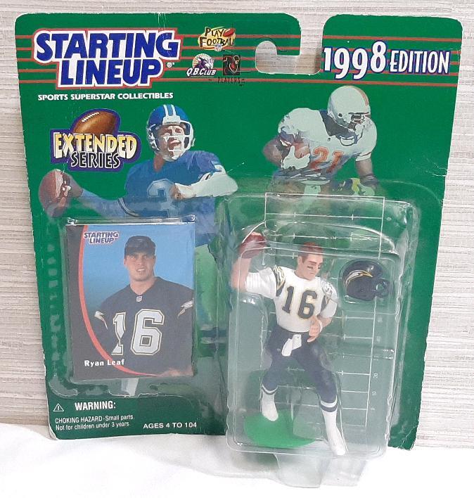 1998 Starting Lineup NFL Football Ryan Leaf Chargers Figure | Measures 4&frac12;" Tall