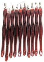 New 10-Pack Stainless Steel Cuticle Cutter Tools With Cuticle Pushers On Opposite End, 4.5" Long