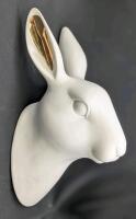 Stellar Ceramic Rabbit Head Wall-Mount, 13.5" Long, No Chips or Cracks, Some Marks & Scuffs