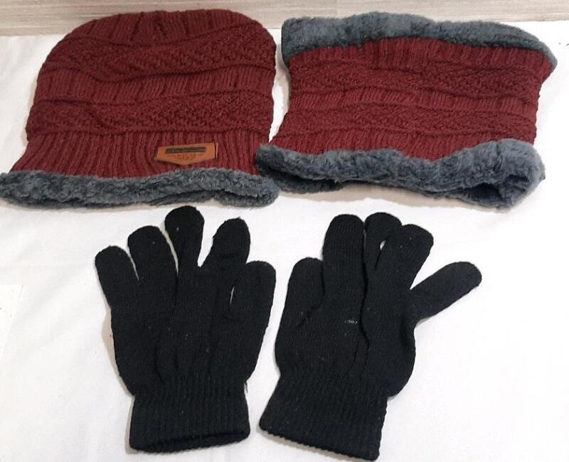 New Beanie Hat, Neck Cover & Pair of Winter Gloves