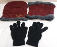 New Beanie Hat, Neck Cover & Pair of Winter Gloves