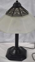 Table Lamp with Glass Shade (Heavy) 18" Tall - Working